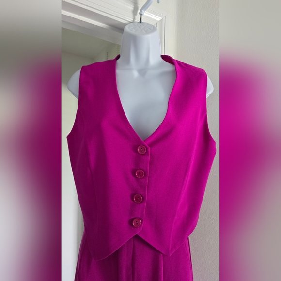 Hot Pink two-piece vest and pants set - Vest is Medium and Pants are Large - Picture 2 of 9